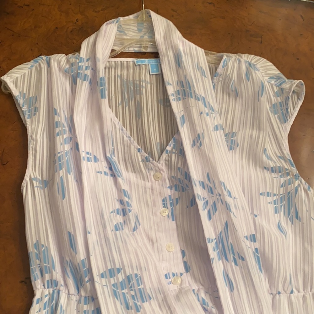 Draper James White Maxi Dress with Light Blue Floral Print - Picture 7 of 10